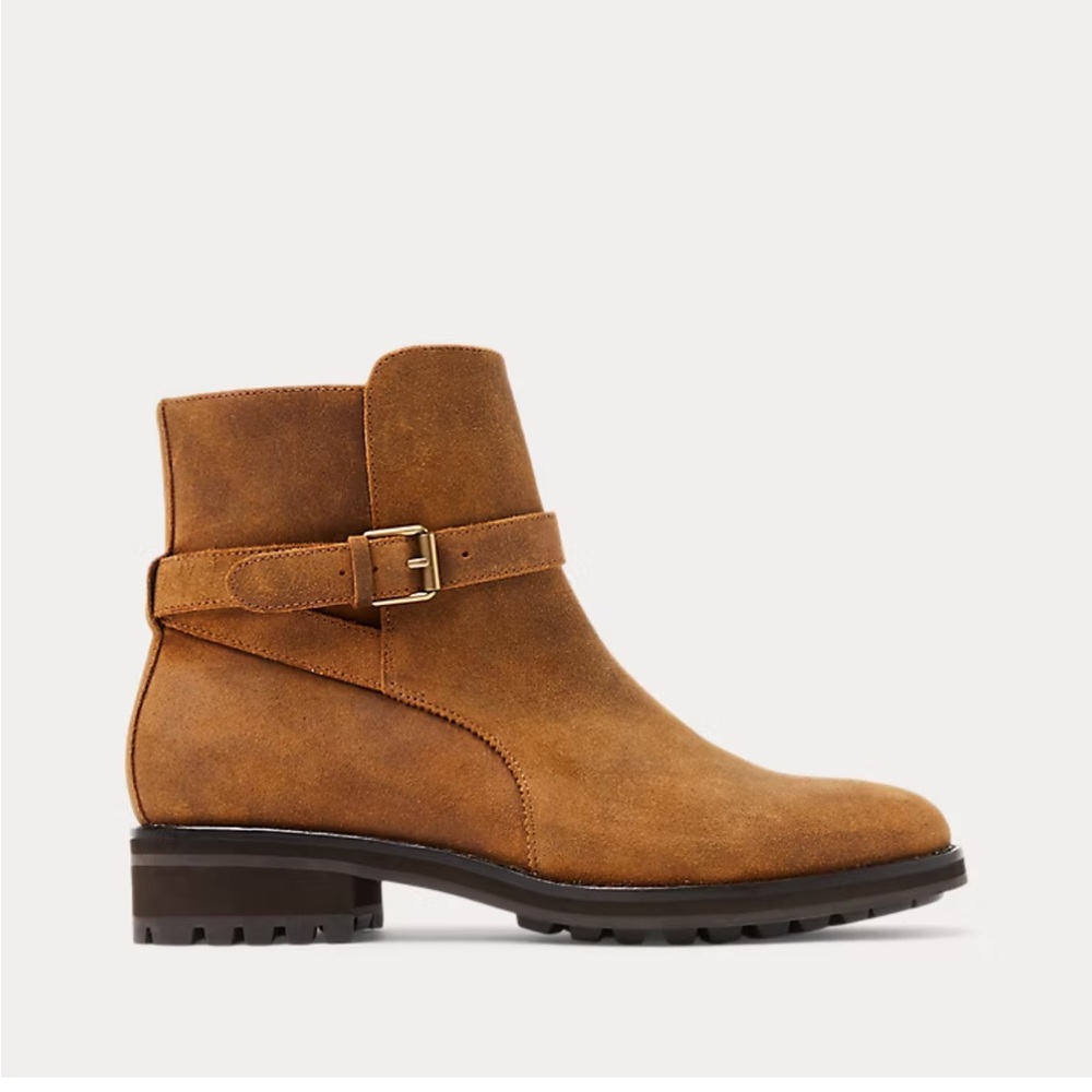 Polo Ralph Lauren Bryson Jodphur Waxed Suede Buckled Boot